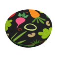 Cauagu Cartoon Vegetables Print Round Stool Covers,Seat Cushion for