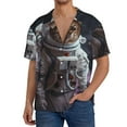 thumbnail image 1 of Cauagu Cat Astronaut In Space Men's Short Sleeve Button Down Hawaiian Shirt for Men Bowling Shirts Casual Summer Beach Shirt,XX-Large, 1 of 6