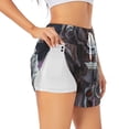 thumbnail image 1 of Cauagu Cat Astronaut In Space Print Women's 2 in 1 Running Shorts Athletic Workout Gym Yoga Shorts Running Shorts for Women-X-Large, 1 of 7