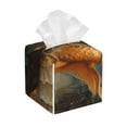 thumbnail image 1 of Cauagu Cat Fish Dance Vintage Print Tissue Box Cover,Leather Square Holder - Decorative Holder/Organizer for Bathroom, Night Stands, Office Desk & Car 5"X5"X5", 1 of 7