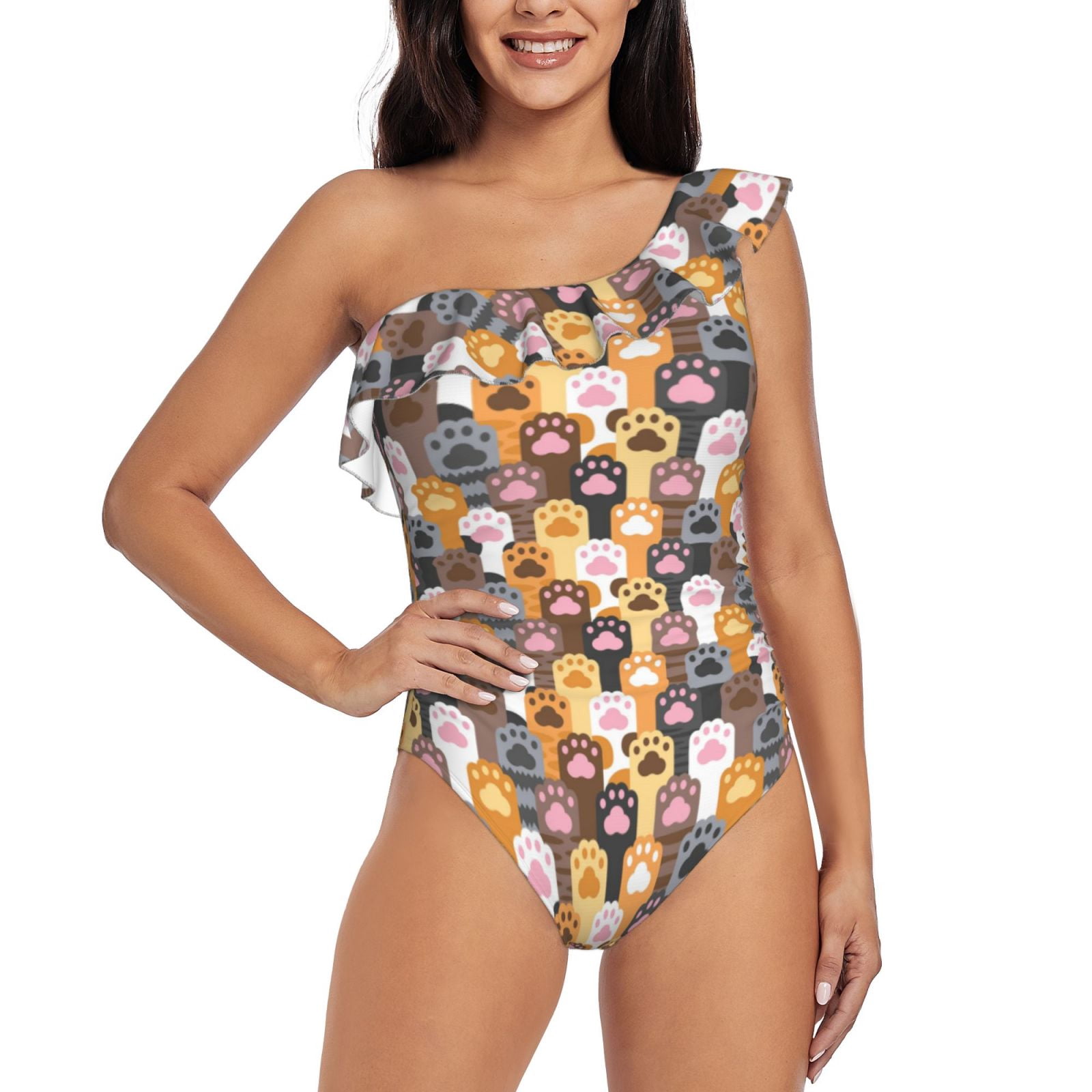 Dog Bone Paw One Piece Swimsuite