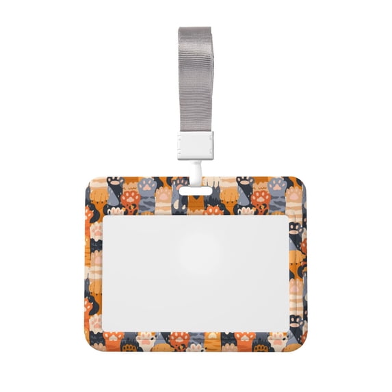 Cauagu Cat Paws for ID Badge Holder,Badge Holder with Windows Key Card Work Badge Sleeve for Office/ Factory/ID Credit Cards/Proximity Key Cards