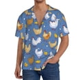 thumbnail image 1 of Cauagu Chicken Family Men's Short Sleeve Button Down Hawaiian Shirt for Men Bowling Shirts Casual Summer Beach Shirt,XX-Large, 1 of 6