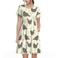 thumbnail image 1 of Cauagu Chickens And Flowers Print Summer Dresses for Women 2025 Loose Short Sleeve Casual Sundresses with Pockets, 1 of 6