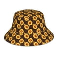 Cauagu Chocolate Plaid Sunflower A for Unisex Bucket Hat,Outdoor Summer