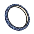 thumbnail image 1 of Cauagu Christmas Blue Print Car Steering Wheel Cover - Universal Car Accessory for Diverse Cars for Steering Wheel with a Diameter of 14.5"-15", 1 of 7