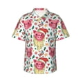 thumbnail image 1 of Cauagu Christmas Cute Pigs Print Hawaiian Shirt for Men,Casual Short Sleeve Button Down Shirts Summer Beach Men's Regular-Fit Short-Sleeve Print Shirt -3X-Large, 1 of 6