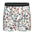 thumbnail image 1 of Cauagu Christmas Elements Print Men's Boxer Briefs, Funny & Cute Underwear Elastic Waistband Briefs Ideal Gift for Men,1-Pack, 1 of 7