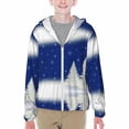 thumbnail image 1 of Cauagu Christmas Fir Tree Print Sun Protection Jacket for Teen,Full-Zipper Long Sleeve Sun Shirts with Pockets UV Hoodie Shirts Outdoor Athletic Jacket-Large, 1 of 7
