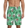thumbnail image 1 of Cauagu Christmas French Bulldog Print Pajama Bottoms for Men Sleep Pajama Shorts Elastic Waistband Sleep Pajama Short Men's PJ Shorts -Small, 1 of 6