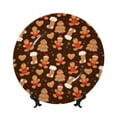 thumbnail image 1 of Cauagu Christmas Gingerbread Cookies Print Bone China Decorative Plate, Wall Mount Plate Holiday Decor Decorative Ceramic Plates with Stand Elegant Household Plates Decorative-6in, 1 of 6