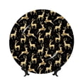 thumbnail image 1 of Cauagu Christmas Gold Deers Print Bone China Decorative Plate, Wall Mount Plate Holiday Decor Decorative Ceramic Plates with Stand Elegant Household Plates Decorative-6in, 1 of 6