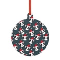 thumbnail image 1 of Cauagu Christmas Hat Cute Puppy A Pattern Acrylic Christmas Pendant,1-Pack Christmas Ornaments Xmas Tree Decor Christmas Décor with Ribbon Cute Tree Hanging for Party Favors-Round Shape, 1 of 7