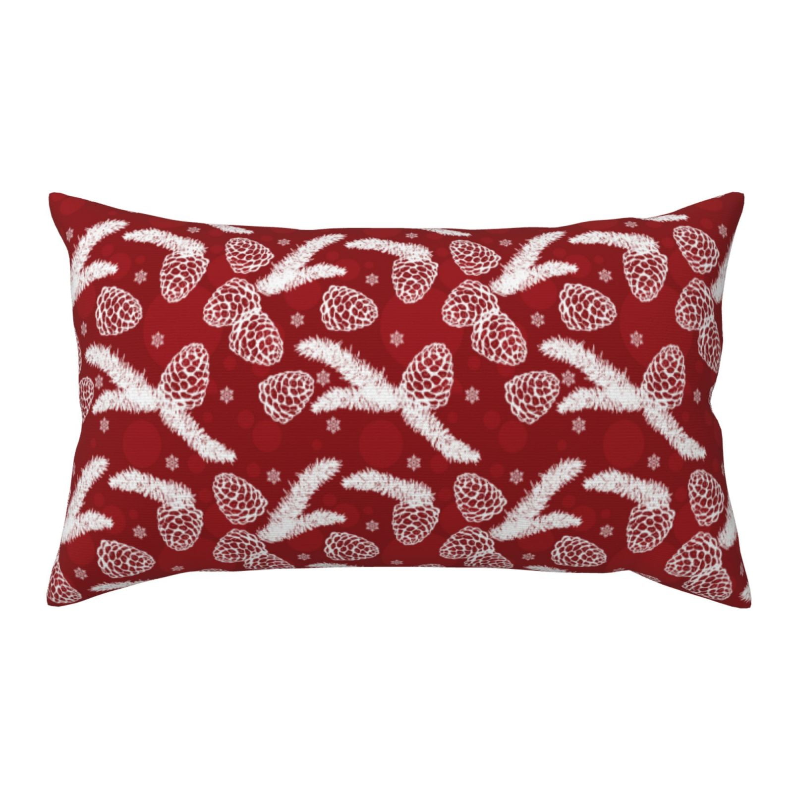 Cauagu Christmas Holiday Pinecone Print Pillowcase with Envelope