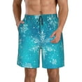 thumbnail image 1 of Cauagu Christmas Snow Print Men's Swim Trunks,Hawaiian Bathing Suit Swimsuits Beach Shorts with Pockets for Men Quick Dry Swimming Board Shorts-XX-Large, 1 of 6