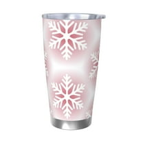 Cauagu Christmas Snowflakes Pattern 20oz Tumbler,Stainless Steel Vacuum Insulated Tumbler with Lid Insulated Coffee Mug Thermal Cup with Splash Proof Sliding Lid-Without Straw