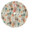 Cauagu Christmas Tree Skirt Squirrels and Trees Pattern Christmas Tree