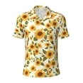 Cauagu Classical Cute Sunflower Print Men's Polo Shirts, ShortSleeve