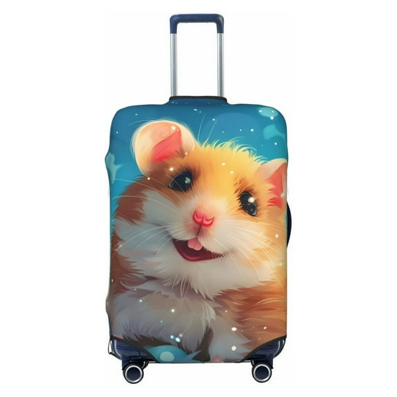 Cauagu Cloud Cute Hamster Print Travel Luggage Cover,Travel Dust-proof Suitcase Cover Softside Suitcase Protector for 18-32inch,Not Included Suitcase