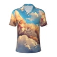 thumbnail image 1 of Cauagu Cloud Sleeping Cat Print Men's Polo Shirts, Short-Sleeve Polo Shirts for Men Performance Golf Shirt Athletic Casual Collared T-Shirt-Large, 1 of 8