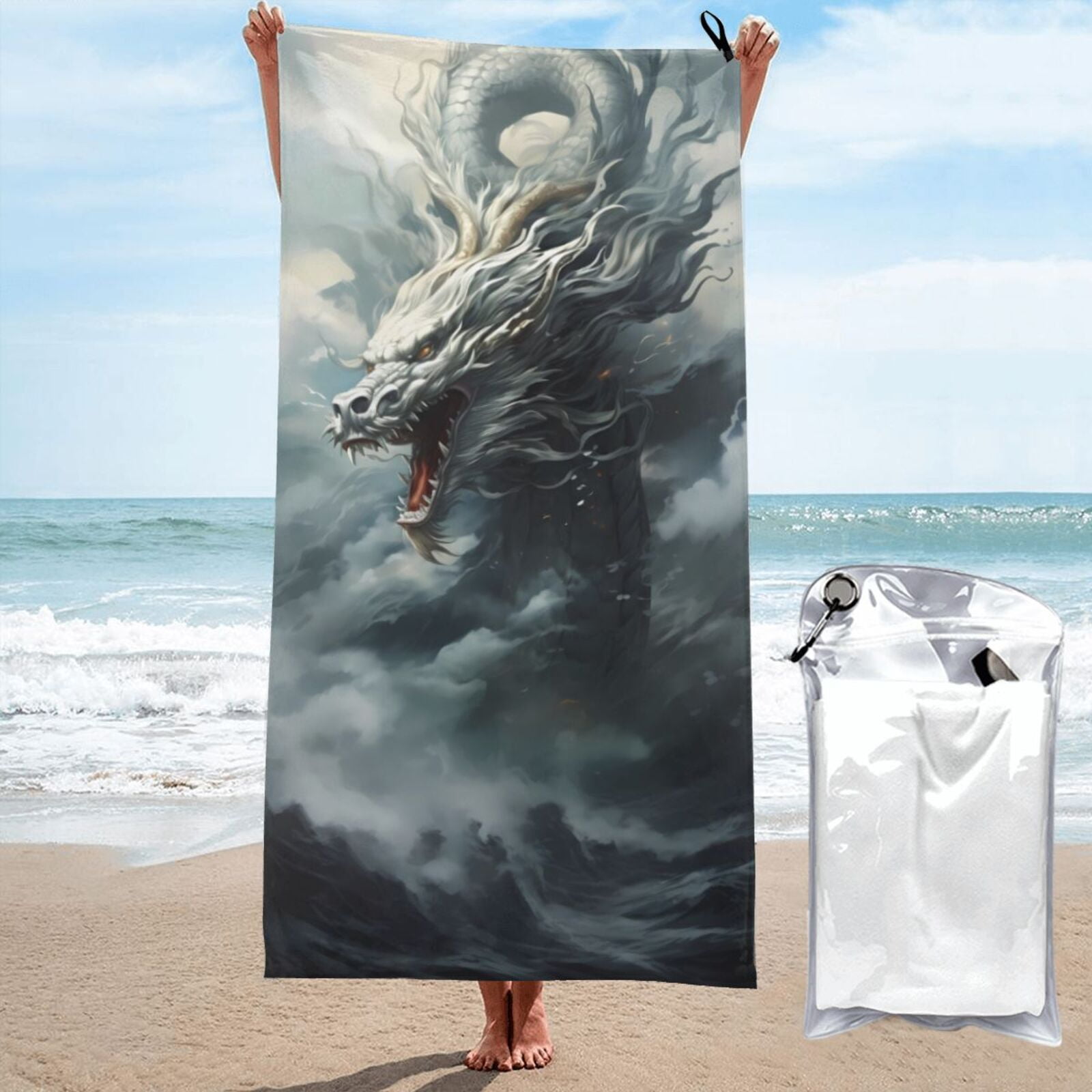 Dragons Bath Sheet Towel 75cm x 170cm Design Your Own Custom main image 0