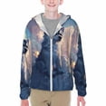 thumbnail image 1 of Cauagu Cloud Wolf Print Sun Protection Jacket for Teen,Full-Zipper Long Sleeve Sun Shirts with Pockets UV Hoodie Shirts Outdoor Athletic Jacket-Medium, 1 of 7