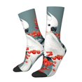 thumbnail image 1 of Cauagu Cockatoo Red Berries Print Crew Socks for Women and Men,Adult Athletic Running Socks 1-Pair Sports Socks Work Gear Socks with Moisture Wicking, 1 of 6