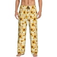 thumbnail image 1 of Cauagu Coffee Plaid Sunflower Mens Pajama Pants Sleep & Lounge Pants,PJ Bottoms with Pockets-Large, 1 of 7