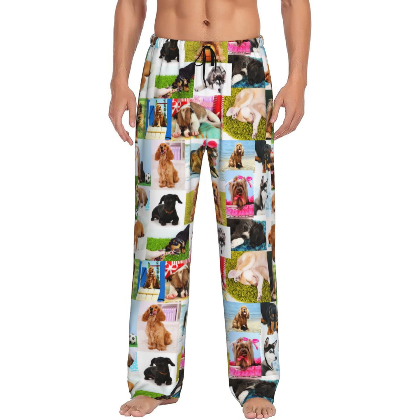 Cauagu Collage of pretty dogs Mens Pajama Pants Sleep & Lounge Pants,PJ — free download
