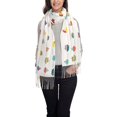 thumbnail image 1 of Cauagu Color Ships Print Women Wrap Shawl tassels Scarves Retro Scarf 77.6"X28.3", 1 of 8