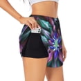 thumbnail image 1 of Cauagu Colored Abstract Print Women's 2 in 1 Running Shorts Athletic Workout Gym Yoga Shorts Running Shorts for Women-X-Large, 1 of 7
