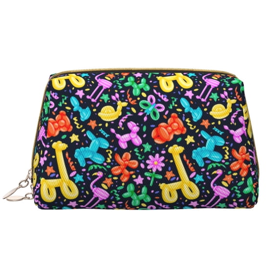 Cauagu Colorful Air Balloons1 Print Large Cosmetic Bag,Portable Cosmetics Pouch Travel Makeup Bag Large Capacity Travel Makeup Case Organizer Makeup Brush Organizer