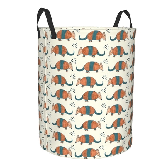 Cauagu Colorful Armadillos for Laundry Basket,Collapsible Organizer Basket for Storage Bin Toy Bins Gift Baskets Bedroom Clothes Children Nursery Hamper -Small