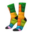 thumbnail image 1 of Cauagu Colorful Building Blocks Print Crew Socks for Women and Men,Adult Athletic Running Socks 1-Pair Sports Socks Work Gear Socks with Moisture Wicking, 1 of 6