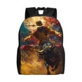 thumbnail image 1 of Cauagu Colorful Bull Western Man Print Backpacks,Travel Daypack Casual Laptop Backpack Bookbag Fits 15 Inch Computer for Men Women, 1 of 8