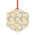 thumbnail image 1 of Cauagu Colorful Checkered 1 Pattern Acrylic Christmas Pendant,1-Pack Christmas Ornaments Xmas Tree Decor Christmas Décor with Ribbon Cute Tree Hanging for Party Favors-Hexagon, 1 of 7