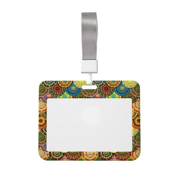 Cauagu Colorful Circle for ID Badge Holder,Badge Holder with Windows Key Card Work Badge Sleeve for Office/ Factory/ID Credit Cards/Proximity Key Cards