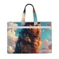 thumbnail image 1 of Cauagu Colorful Cloud Shepherd Dog Pattern Canvas Tote File Bag, Zipper Tote Bag Business Briefcase Document Bag with Handle A4 File Organizer Laptop Bag for Travel and Work, 1 of 8
