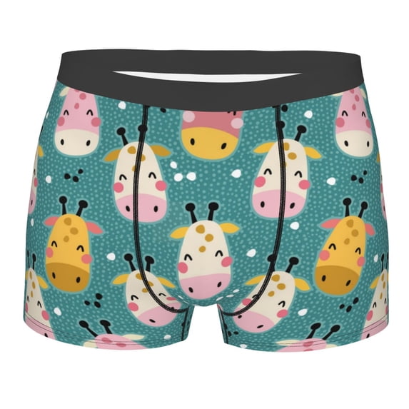 Cauagu Colorful Cow Print Boxer Briefs for Men,Comfortable Breathable Men's Underwear Moisture Wicking Underpants -Large