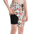 thumbnail image 1 of Cauagu Colorful Donuts Print Swim Trunks for Men,Youth Boys Swim Shorts Compression Liner Beach Shorts Boys' Swimming Shorts 7-20 Years Bathing Suit-Small, 1 of 7