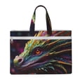 thumbnail image 1 of Cauagu Colorful Dragon Head Profile Pattern Canvas Tote File Bag, Zipper Tote Bag Business Briefcase Document Bag with Handle A4 File Organizer Laptop Bag for Travel and Work, 1 of 8