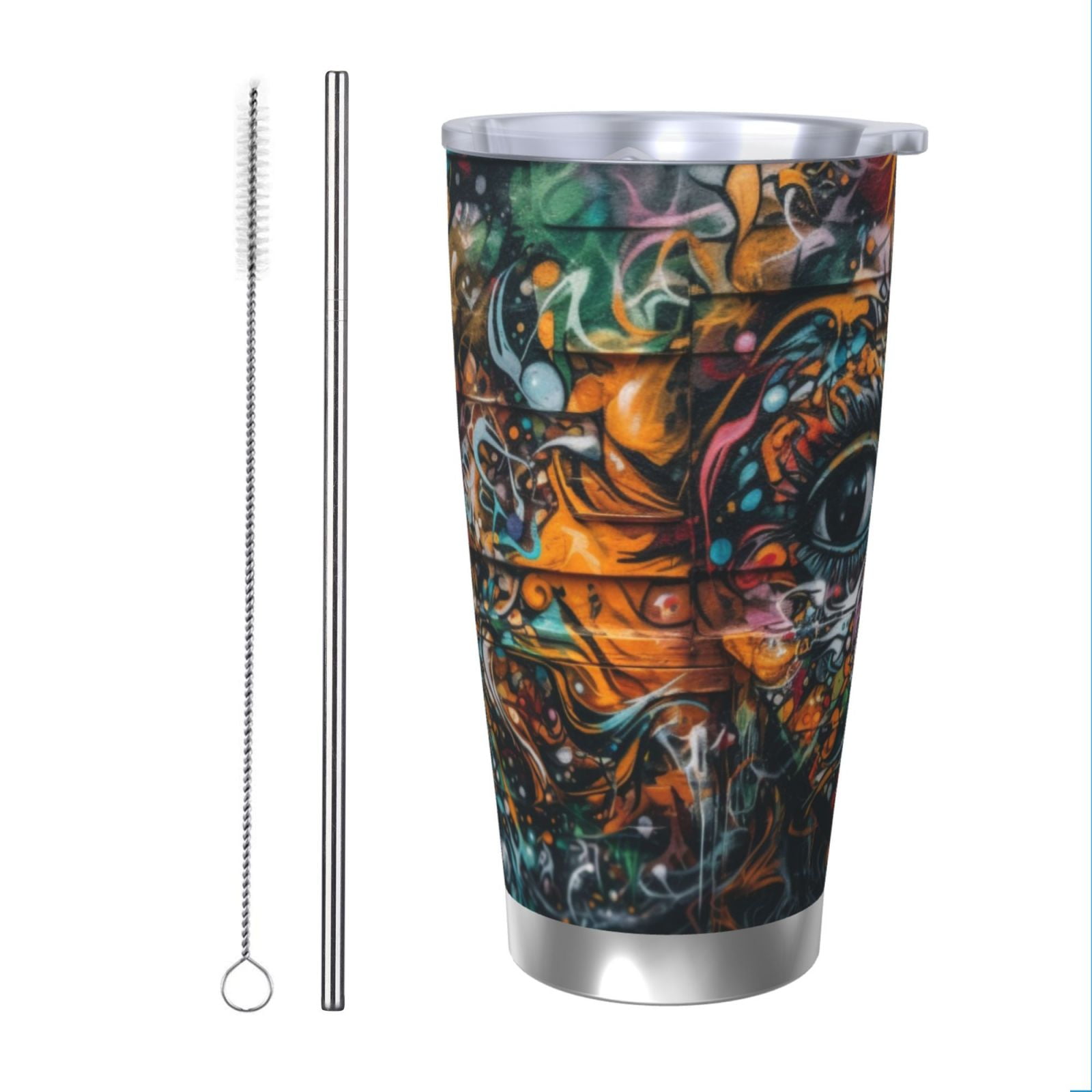 Cauagu Colorful Graffiti Abstract Eye Pattern 20oz Tumbler,Stainless