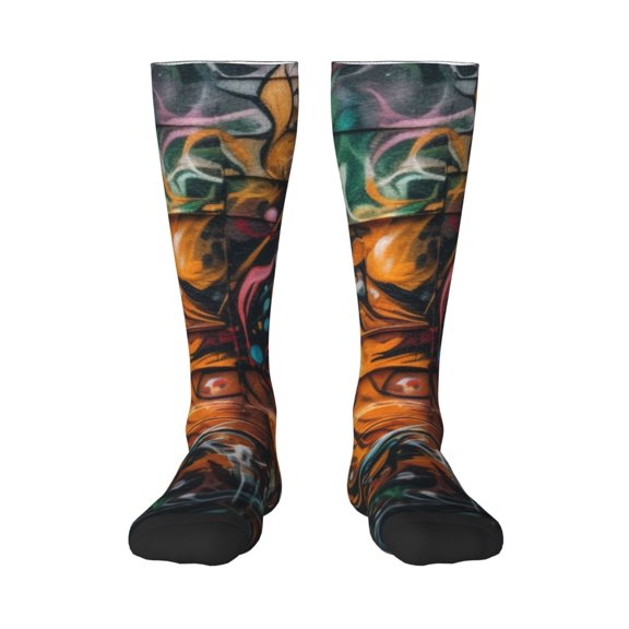 Cauagu Colorful Graffiti Abstract Eye Print Women's Men's Ankle Socks 1-pack Casual Athletic Socks for Unisex Adult Moisture-Wicking Socks for Daily Wear/Running/Sport