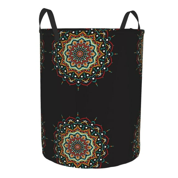 Cauagu Colorful Mandala for Laundry Basket,Collapsible Organizer Basket for Storage Bin Toy Bins Gift Baskets Bedroom Clothes Children Nursery Hamper -Small