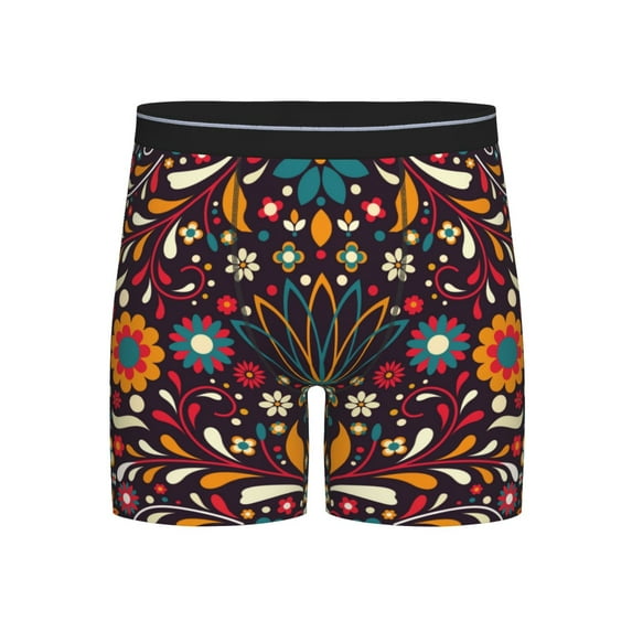 Cauagu Colorful Mexican2 Print Men's Boxer Briefs, Funny & Cute Underwear Elastic Waistband Briefs Ideal Gift for Men,1-Pack