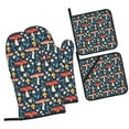 thumbnail image 1 of Cauagu Colorful Mushrooms Print Oven Mitts and Pot Holders 4 pcs Set,Extra Thicken Long Kitchen Oven Glove Potholders BBQ Gloves-Oven Mitts and Pot Holders(11 Inch), 1 of 6