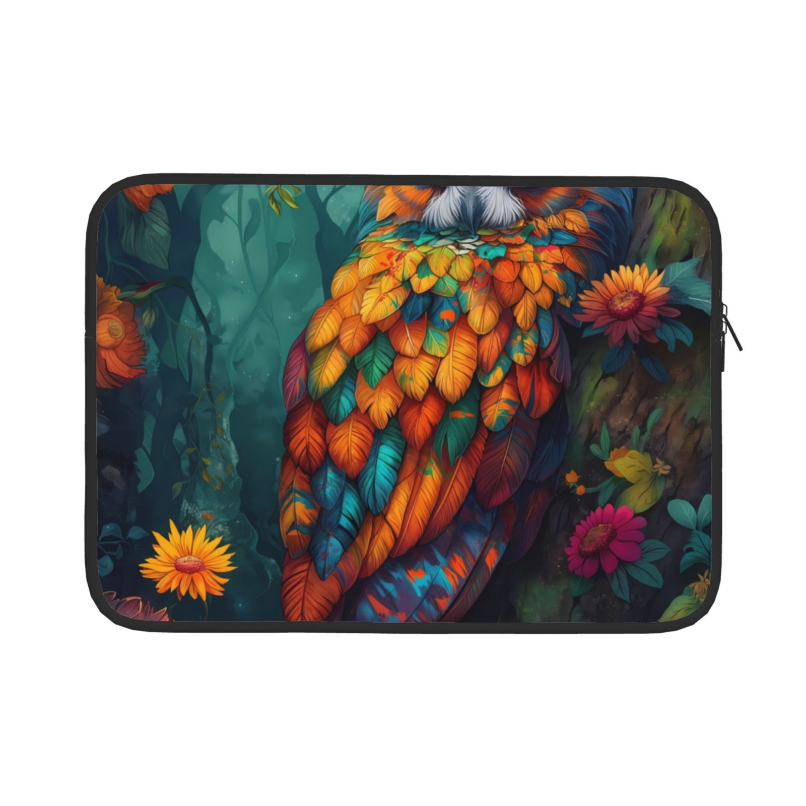 Cauagu Colorful Owl Forest Print Laptop Sleeve Case, Laptop Cover
