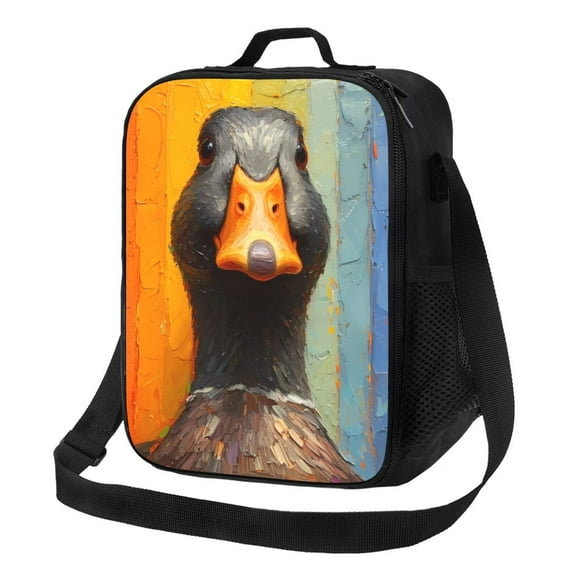Cauagu Colorful Painted Duck Insulated Lunch Bag - Reusable Lunch Box Thickened Thermal Leakproof Lunch Tote Bag for Adult Office/Travel Picnic