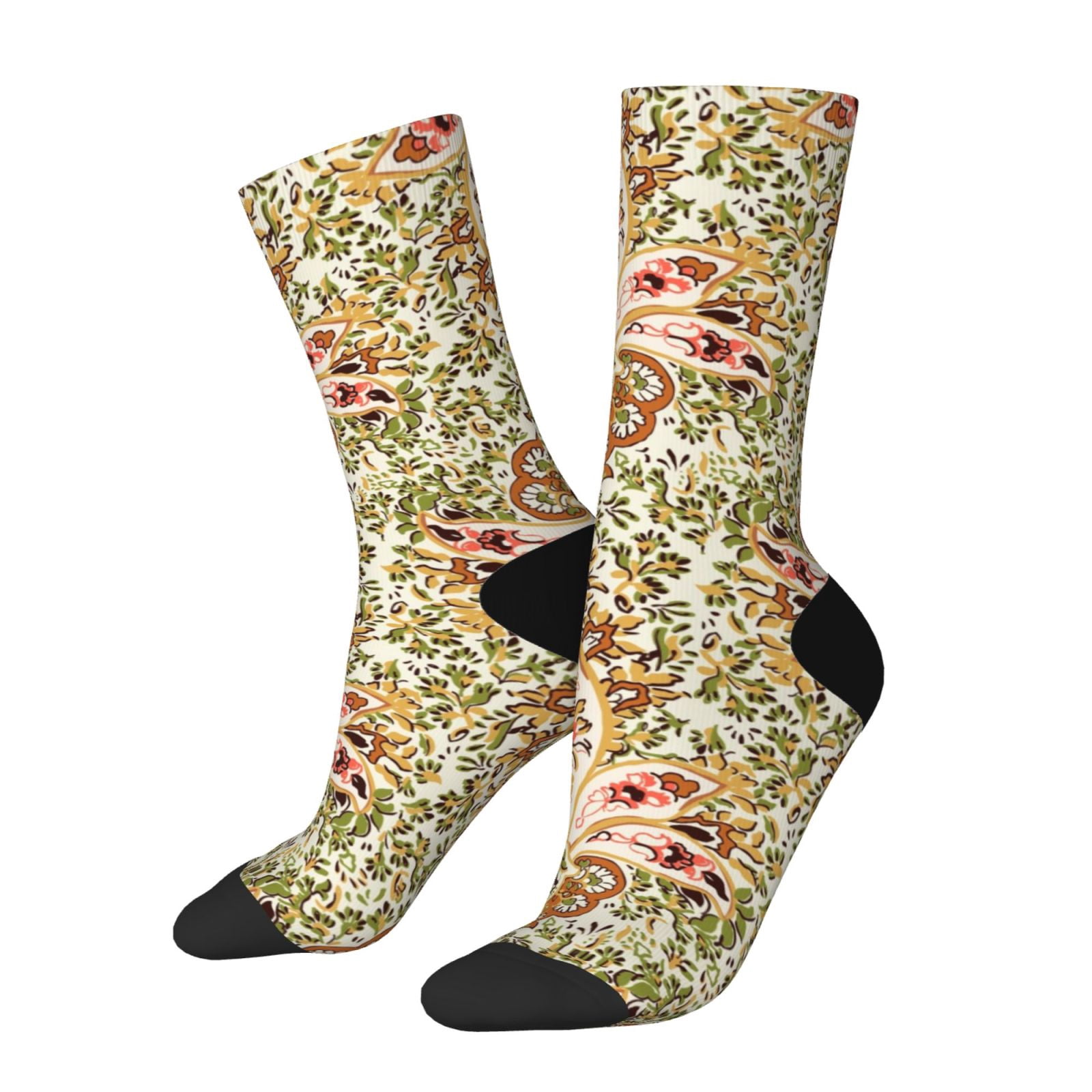 Cauagu Colorful Paisley Print Crew Socks for Women and Men,Adult ...
