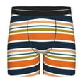 thumbnail image 1 of Cauagu Colorful Pastel Stripes Print Men's Boxer Briefs, Funny & Cute Underwear Elastic Waistband Briefs Ideal Gift for Men,1-Pack, 1 of 7